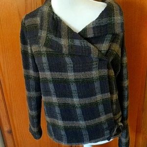 Cropped Plaid Blazer Size 36 Brown Small Vintage
